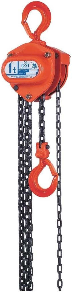 Elephant Lifting C21-1.5 Hand Chain Hoist, 1.5 ton Capacity, 10' Lift Height