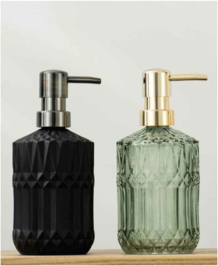 カウンタートップソープディスペンサー ガラスソープディスペンサー カウンタートップ ポンプボトル ローションコンテナ ポンプ付き 1