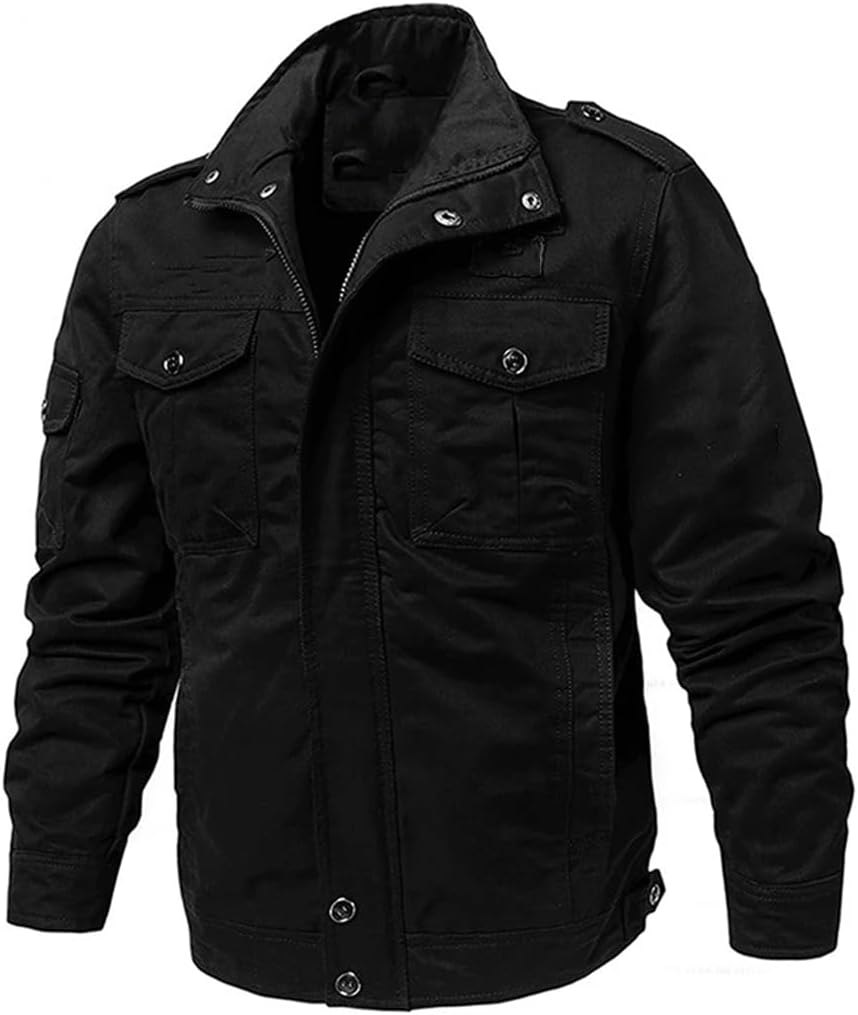 Men's Zipper Jacket Cotton Jacket Multi-Pocket Jacket