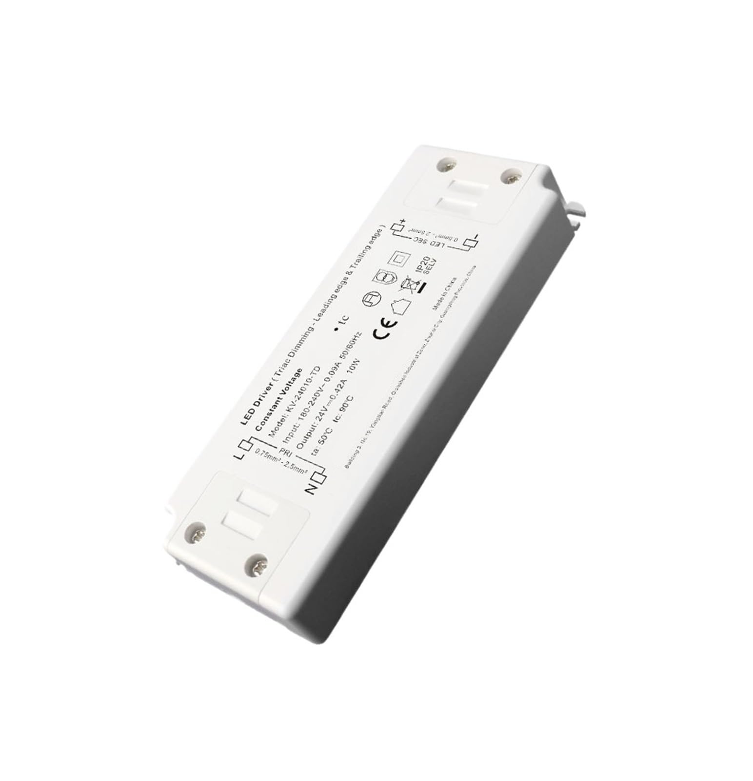 THREELEMON Plastic Shell Led Drive Power Supply Showcase Light Strip Dedicated Power Supply Isolation thyristor dimming Control Light Strip Transformer(24V 10W)