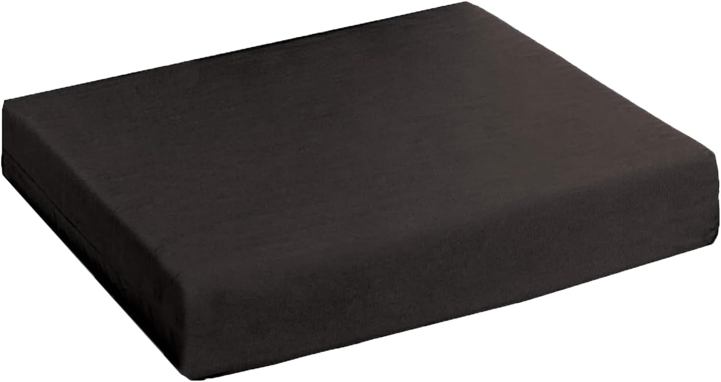 Gilbins Convoluted Egg Crate Foam Chair Cushion, Seat Cushion, Car Seat Cushion, Office Chair Cushion or Wheelchair Cushion to Relieve Back Pain Wheelchair and Recliner Chair Pads (with Cover) Black With Cover