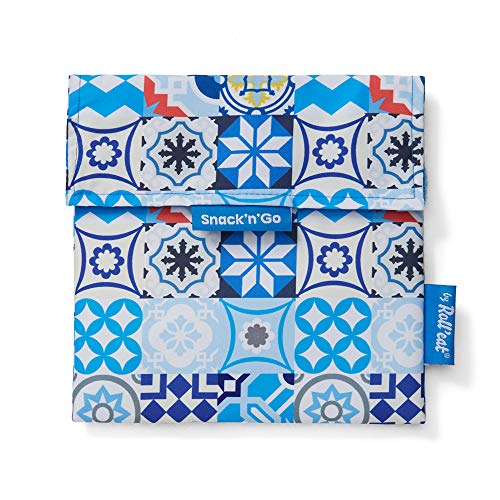 Roll'eat - Snack'n'Go Patchwork | Wiederverwendbarer und Ökologischer Sandwichhalter ohne BPA, Blau Cover