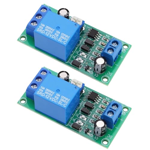 Create idea 2Pcs DC 12V Módulo de Relé de Retardo de Tiempo 55x28x18.4mm 0~60 Segundos Temporizador de Retardo Tiempo Ajustable Tablero Controlador Retardo Relé