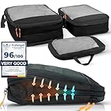 Travel Compression Packing Cubes for Backpack and Suitcase - Safe Space with Compression Bags for Travel - Packing Cubes for Suitcases - Backpack Organisers without Vacuum for Cabin Bag