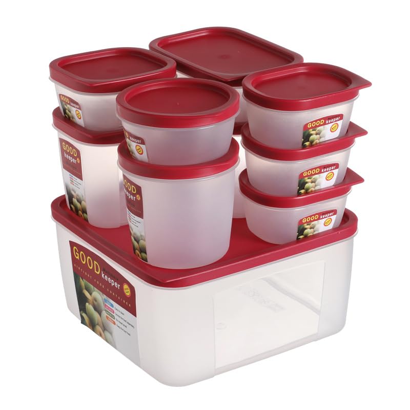 Cozary Recipientes Herméticos para Alimentos con Tapa, 10 Piezas Food Storage Containers, Sin BPA, Meal Prep Containers para Microondas, Congelador