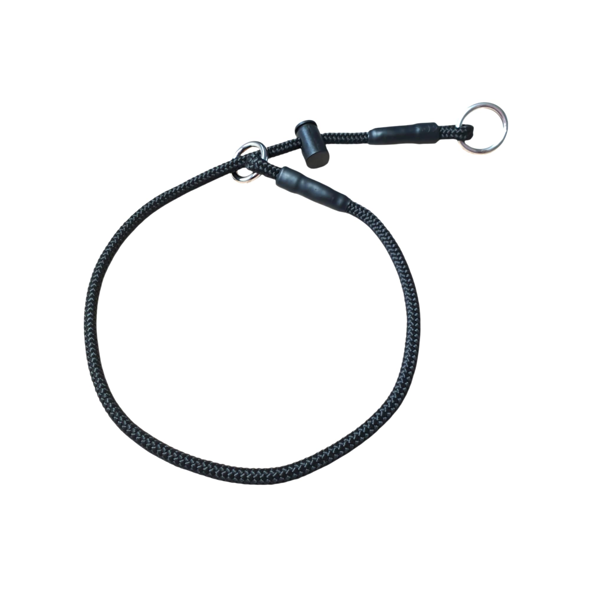 p.e.s. Slip dog collar/Signature PRO Training collar/Choke collar/Dominant dog collar/Grot/6mm PPM thin sturdy & strong rope with a snug adjustable stopper/Handmade in the UK (Black, Medium) — image 1