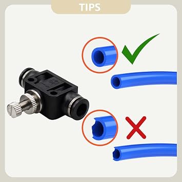Bwintech 3 Pcs 8mm Tube OD Air Flow Control Valve,Union Pneumatic Speed Control Flow Controller PSA-08 Straight Union Push to Connect Tube Fitting Regulator Valve