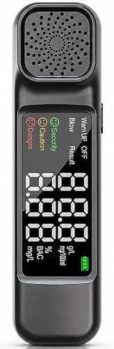 Digital Alcohol Breathalyser, Non-Contact, USB-C Rechargeable, ABS, Digital Display, Compact, Personal Use