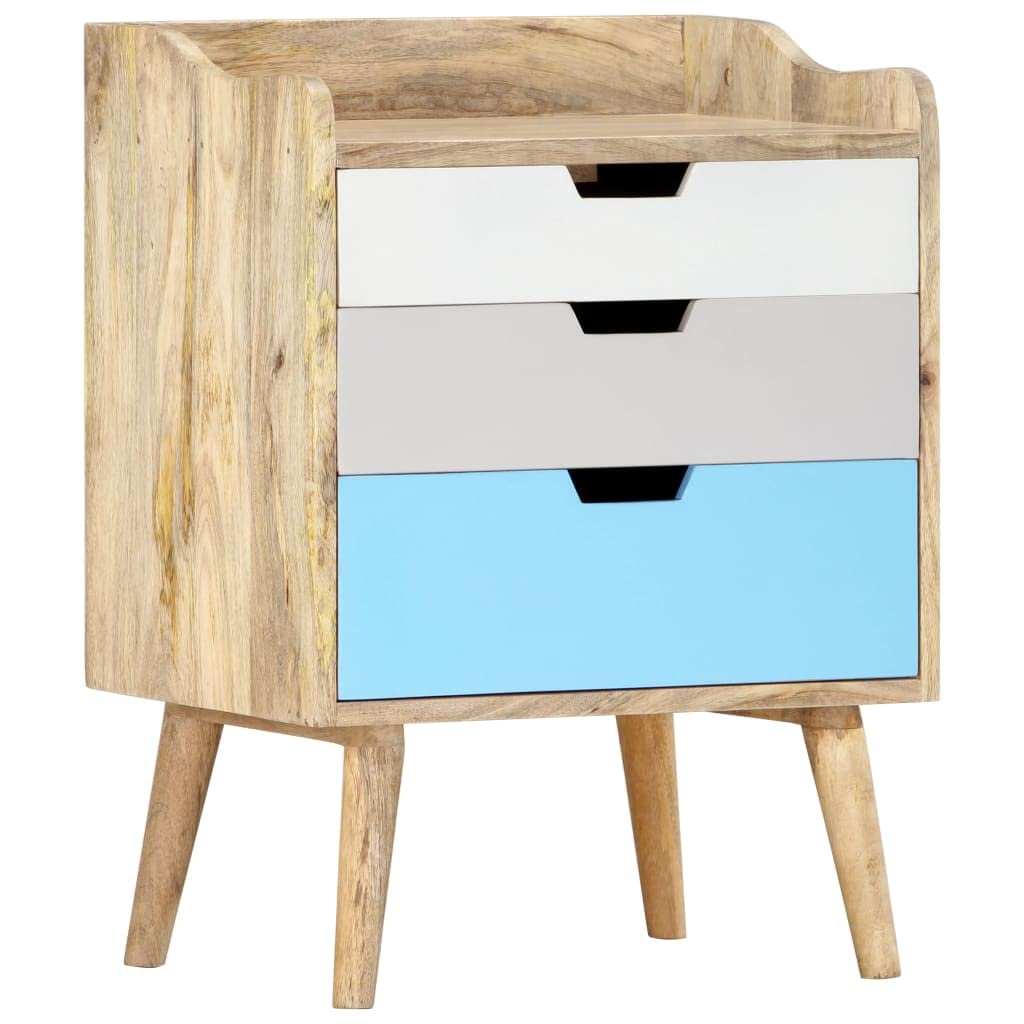 Meuble d'appoint robuste en manguier pour créer un coin lecture chaleureux dans le salon