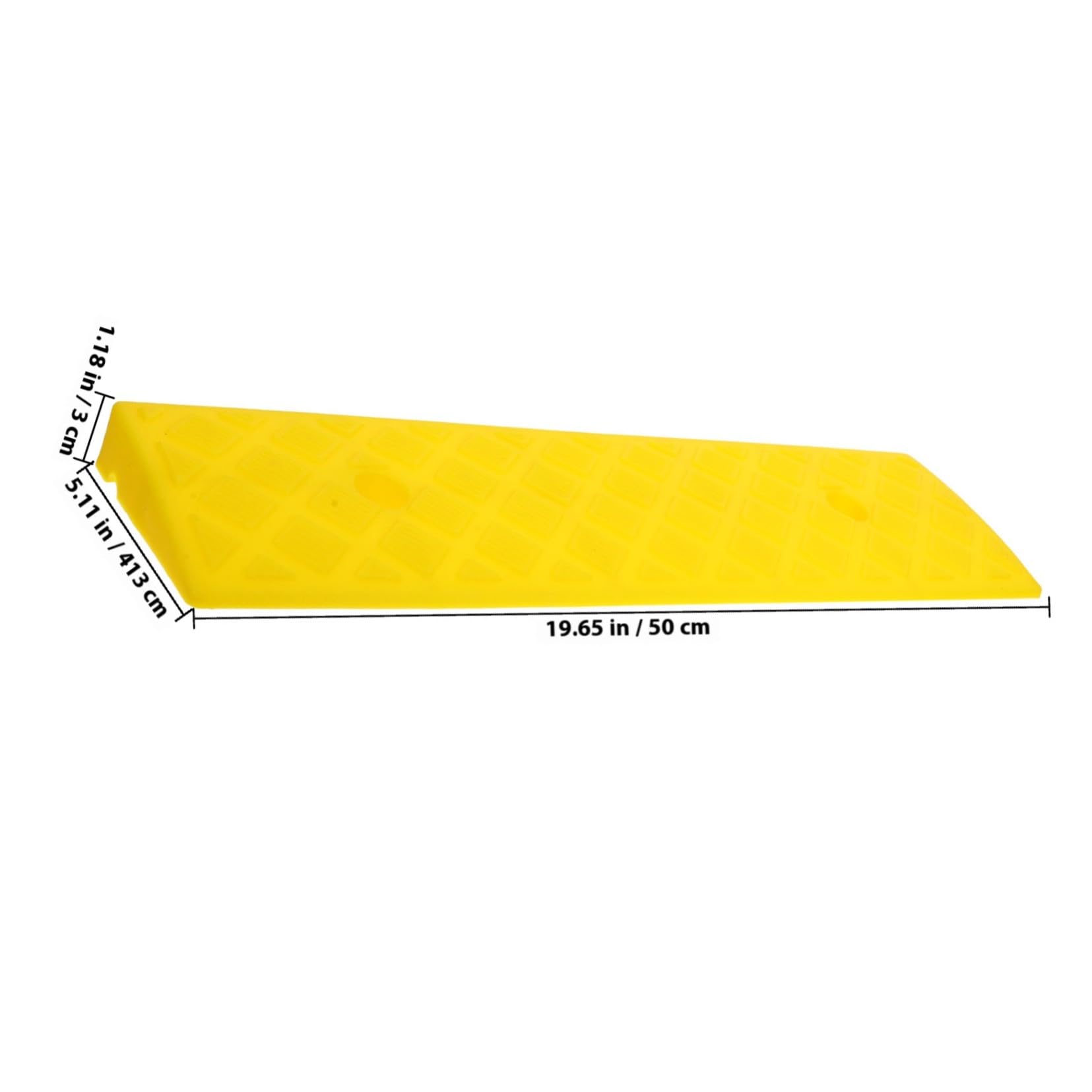 SOIMISS Rampa per Soglia in Plastica Gialla 50x13cm per Sedia a Rotelle e Mobili Ruote, Antiscivolo e Resistente All'usura, Confezione da 2 Pezzi per Casa e Lavoro