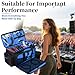 Wigojoy Large Dj Cable Bag with Laptop and Microphone Pocket, Dj Bag for Equipment and Music Accessories with Detachable Dividers, Bottom Pad, Dj Gig Bags for Musicians, Professional, Travel, Blue