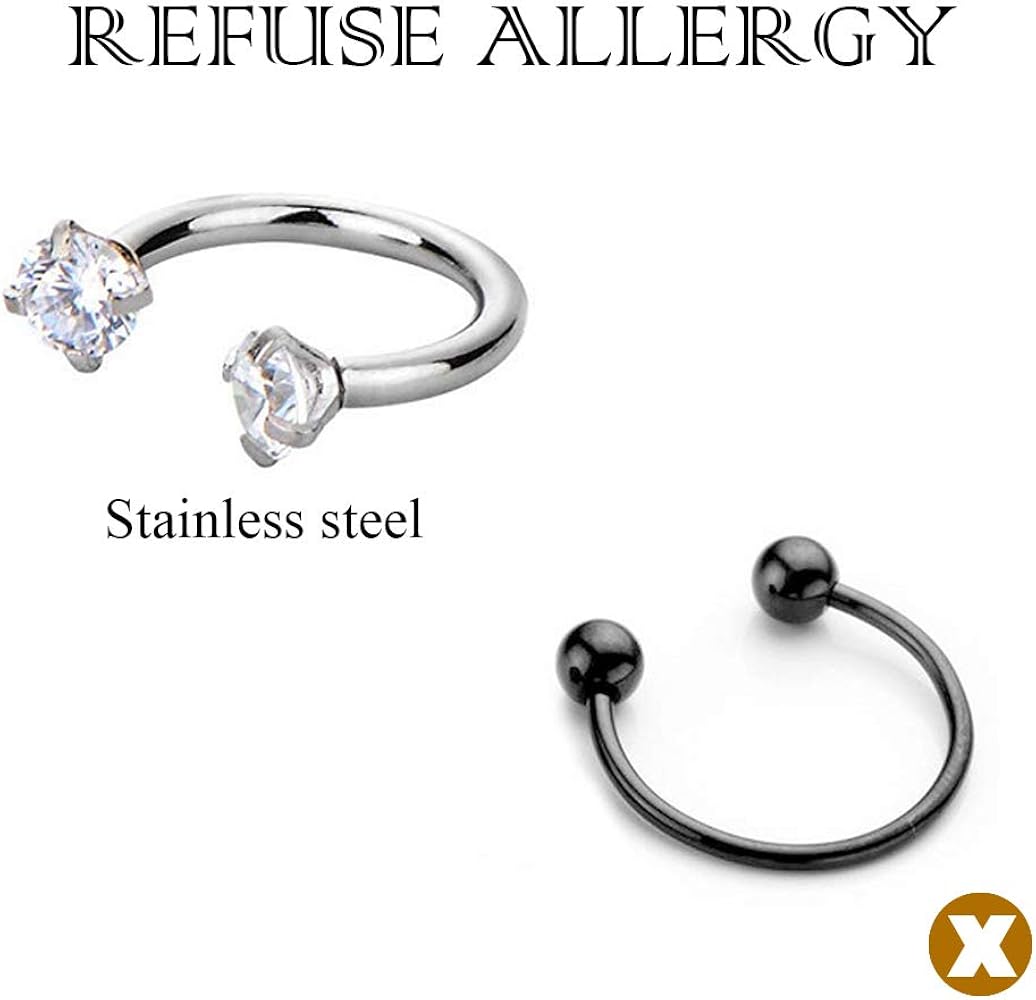 Barra Ferro Di Cavallo, Labbro Naso Setto Trago Ear Anello Misure Varie - Foto 5