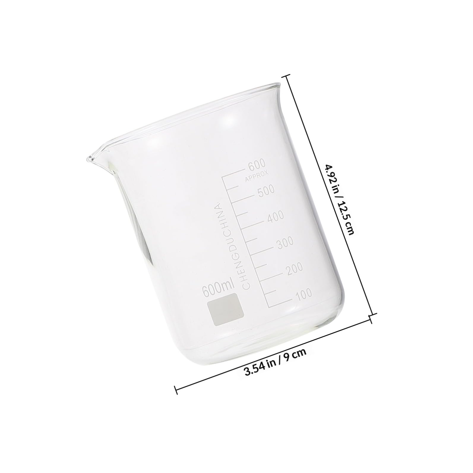 4 Pcs Béchers en Verre Borosilicate, Tasses à Mesurer Graduées pour Liquides, Précision Élevée, Résistants la Chaleur, Maison Pâtisserie