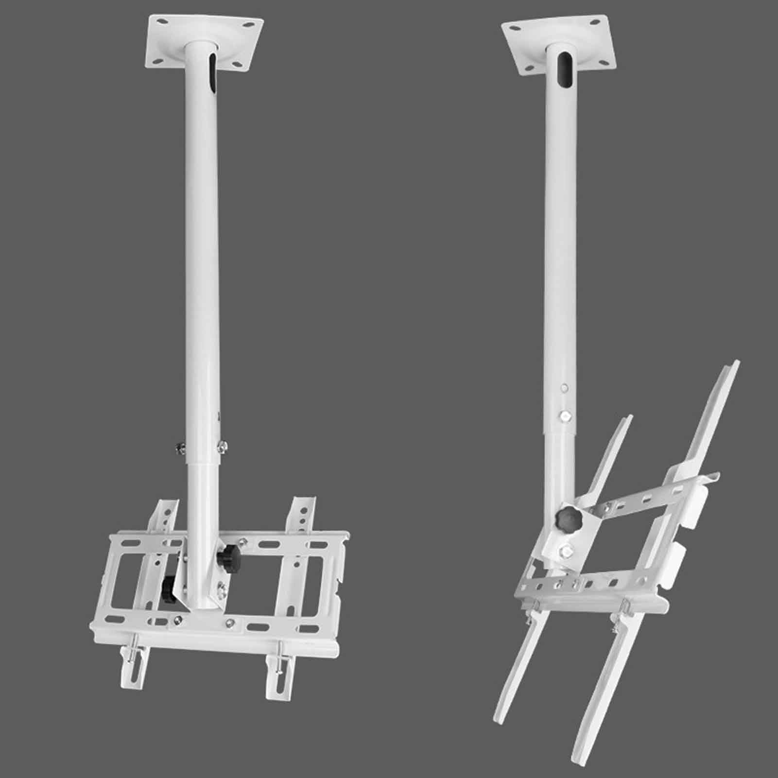 Soporte de Techo Blanco para TV LCD, Soporte telescópico Giratorio Universal para Cajas de luz publicitarias, Altura Ajustable y telescópico(32"-55" TV,3m)
