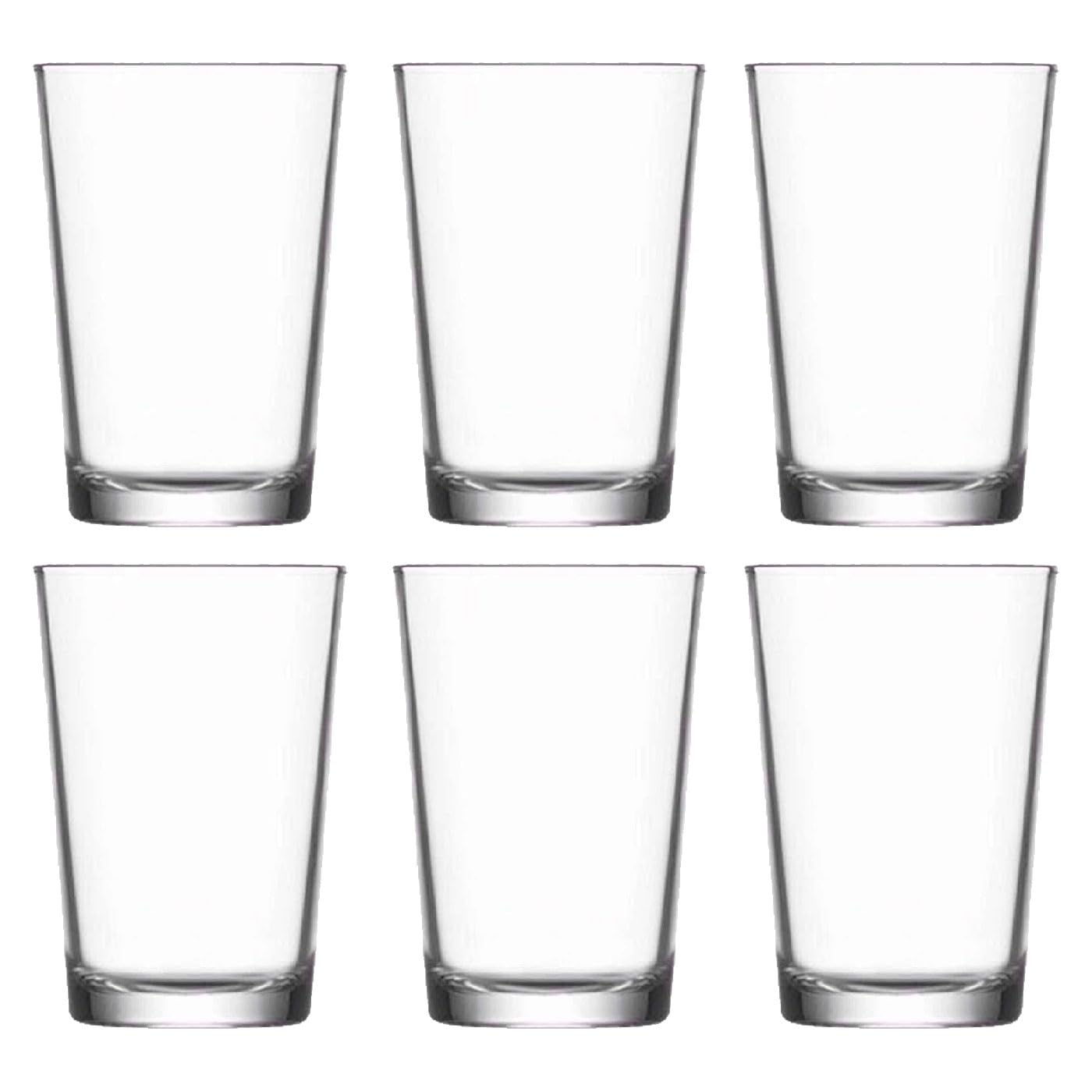 Acan Tradineur - Pack de 6 Caja de 6 Vasos Modelo Lara - Capacidad: 205 ml - Fabricado en Vidrio Resistente - Apto para lavavajillas - Tamaño Aprox: Ø 6,5 x 9,8 cm - 36 Uds Totales