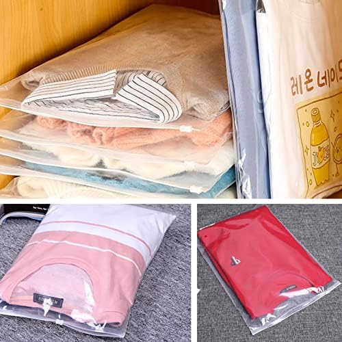 Xerteam 20 Pcs Travel Clothes Storage Bags, Plastic Zip-Lock Seal Clothes Bags, Space Saver Transparent Luggage Organiser Pouch Waterproof for Clothes, Shoes, Cosmetics, Toiletries