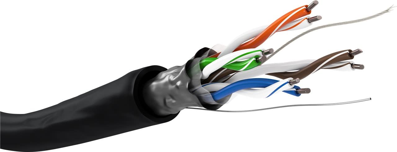 Goobay 57294 CAT 5e Cavo di Rete per Esterni, F/UTP, Nero, 100m Length