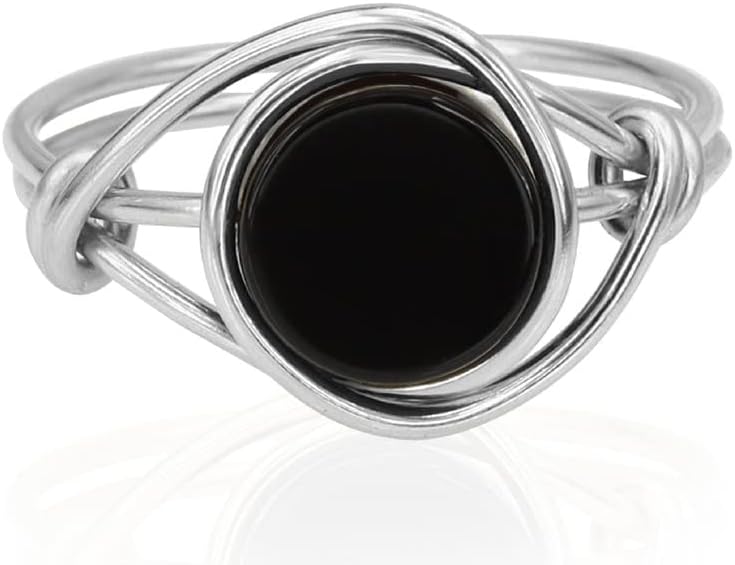 ArdonnBlack Onyx Ring for Women - Unique Handmade Sterling Silver Emphasizing the Stylish and Versatile Natural - Comfortable and Stylish Gemstone Ring 925 for birthdays and anniversaries (12)