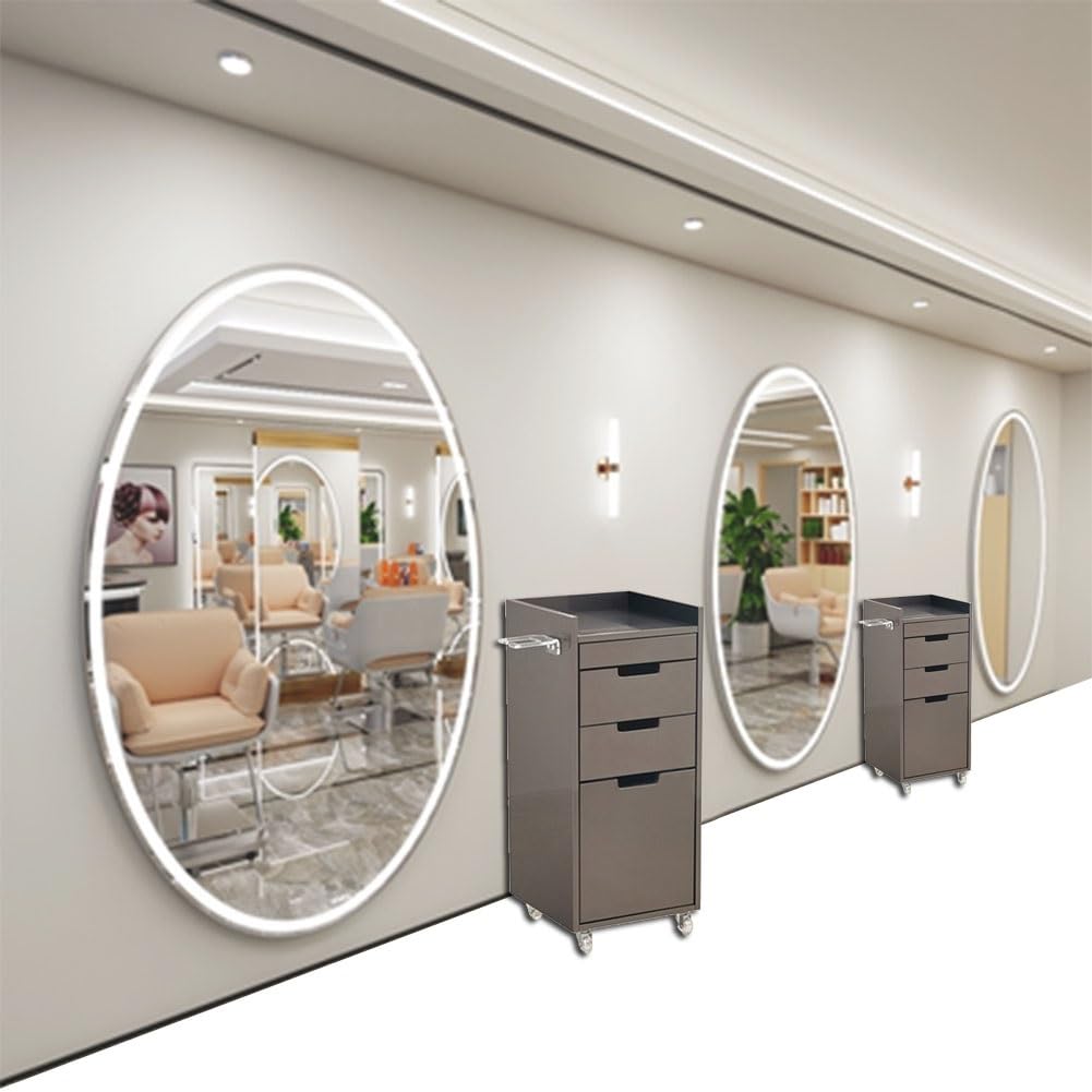 Attrezzatura da Salone per Parrucchieri, Carrello per Salone, Carrello per Parrucchieri, armadietti per Salone, con puleggia Girevole a 360 Gradi (Colore: Grigio-A, Dimensioni: 35x35x81cm)