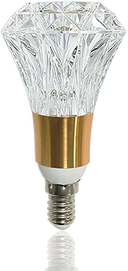 E12 LED Bulb 5W,85-265V 3000K Warm Light Edison Screw Light,Decorative Atmosphere Lamp for Home/Restaurant, E12 Base Imitation crystal Style Bulb, Professional Decorative Lights (1 Count E12-B009)