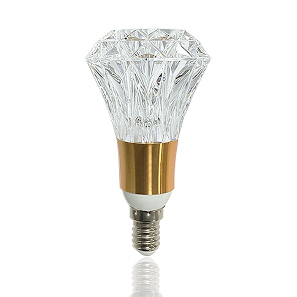 Linqzxz Acrylkristallbirne 5W Edison Schraubbirne 85-265V, 3000K warmes Licht, E14 Basis professionelle dekorative Birne (1 Zählung E14-B009)