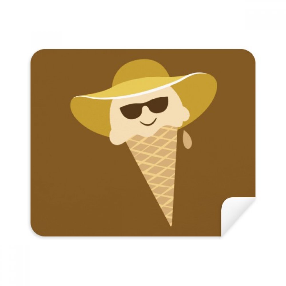 Hat Glasses Head Sweet Ice Cleaning Cloth Screen Cleaner 2pcs Suede Fabric