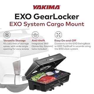 Yakima EXO GearLocker Car Cargo Carrier, Hard Top Shell Box for EXO SwingBase System, Black - Heavy-Duty Vehicle Storage Accessories for Travel and Camping
