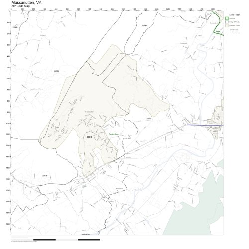 ZIP Code Wall Map of Massanutten, VA ZIP Code Map Not Laminated Amazon