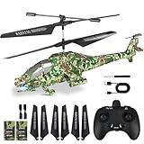 SNMUMU New Apache RC Helicopter - 2.4GHz Remote Control Helicopter with Altitude Hold, LED Lights, 2 Speed Modes, One Key Takeoff/Landing, Best Gifts for Kids 6 Years + & Adults