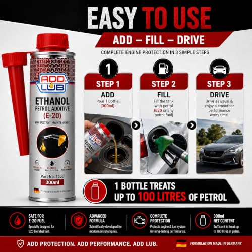 Image of ADD LUB E20 Petrol Additive | India's First E20 Compatible Petrol Treatment | Protects Against E20 Fuel Deposits | Cleans Injectors, Restores Performance & Engine Smoothness