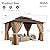 Aoxun 10x12 Gazebo Outdoor Hardtop Gazebo with Double Galvanized Steel Roof Metal Frame Pavilion with Breathable Netting and Privacy Curtain for Backyard (Brown)