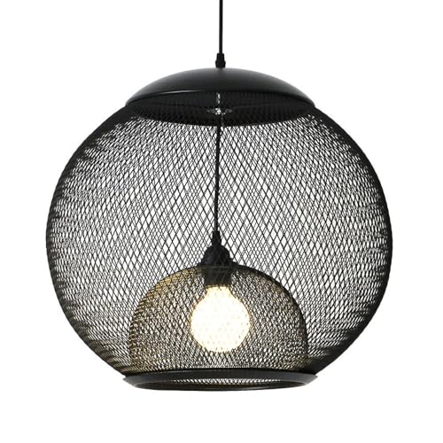 Suspension à vis E27 à Une tête, Suspension créative en Fer à Grille sphérique, Lustre de Style Industriel Nordique, luminaires décoratifs pour Salon, Restaurant, café