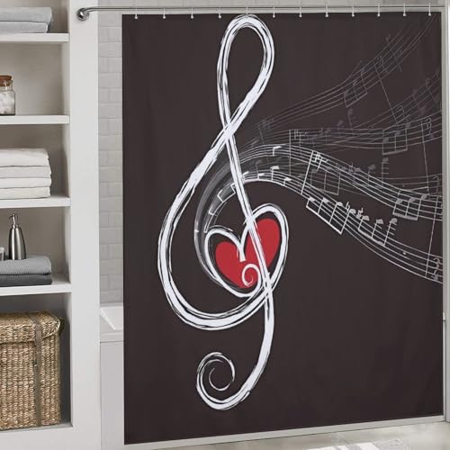 Rideau de douche Treble Love de 183 x 183 cm imperméable