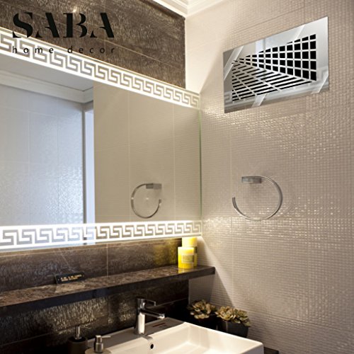 SABA Air Vent Covers Register - Acrylic Fiberglass Grille 8" x 6" Duct Opening (10" x 8" Overall) Mirror Finish Decorative Cover for Walls & Ceilings (not for Floor use), Vivian - Thumbnail 6