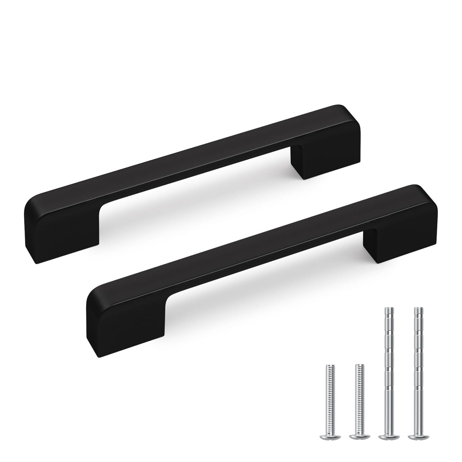 Tiradores de gabinete de 5 pulgadas en color negro mate con diseño robusto para tu cocina