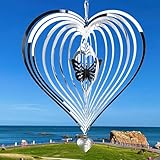 HOOSUN Metal Wind Spinners Outdoor for Yard and Garden Decor,Reflective Bird Deterrents for Outside Windows...