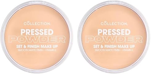 Collection Cosmetics Pressed Powder, Velvety Matte Finish, 17g, Candlelight (Pack of 2)