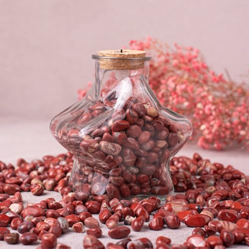 Image of Polished Red Jasper Crystal Stone Set - 72 Pcs, 0.5 inch 10 oz Handpicked Tumbled Gemstones Rocks, Pebbles for Reiki, Chakra, Healing