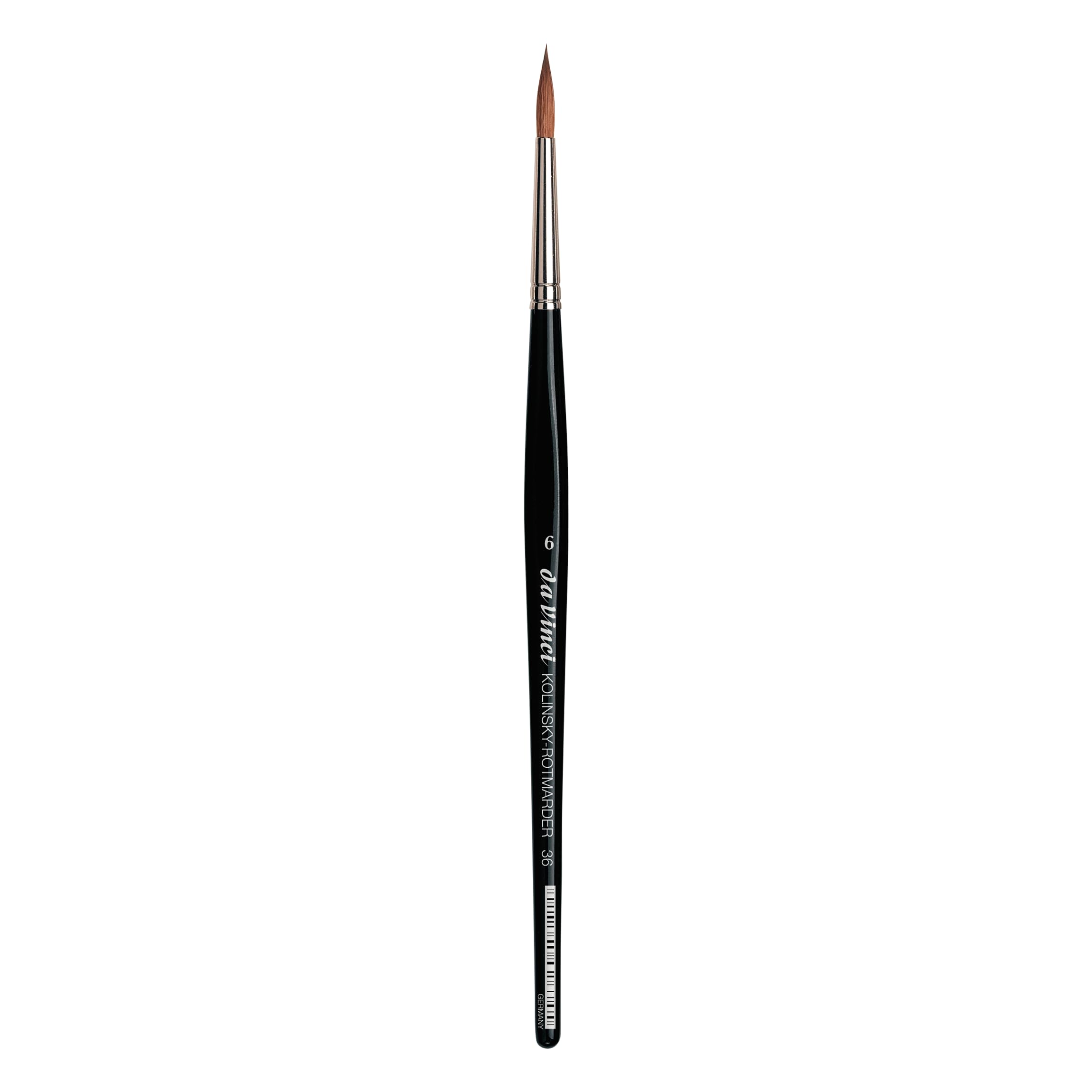 da Vinci Watercolor Series 36 Paint Brush, Round Russian Red Sable with Black Handle, Size 6