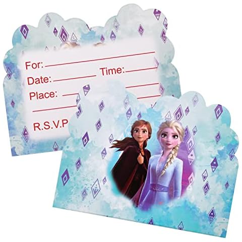 Princess Party Invitations Cards 20 Pieces Frozen Birthday Party Invites Kids Party Invitations Cards Theme Party Invites for Children Boys Girls Birthday Party Celebrations Cover