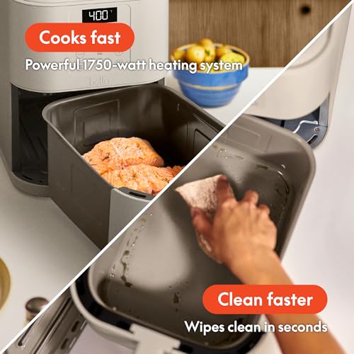 bella 6 Qt Slim Air Fryer, Fits-anywhere™ Kitchenware, EverGood™ Ceramic Nonstick Coating, Adjustable Temperature, 6 Preset Cooking Options, 60 Min Auto Shutoff w Audible Tone, 5lb Capacity, Oatmilk - Image 5