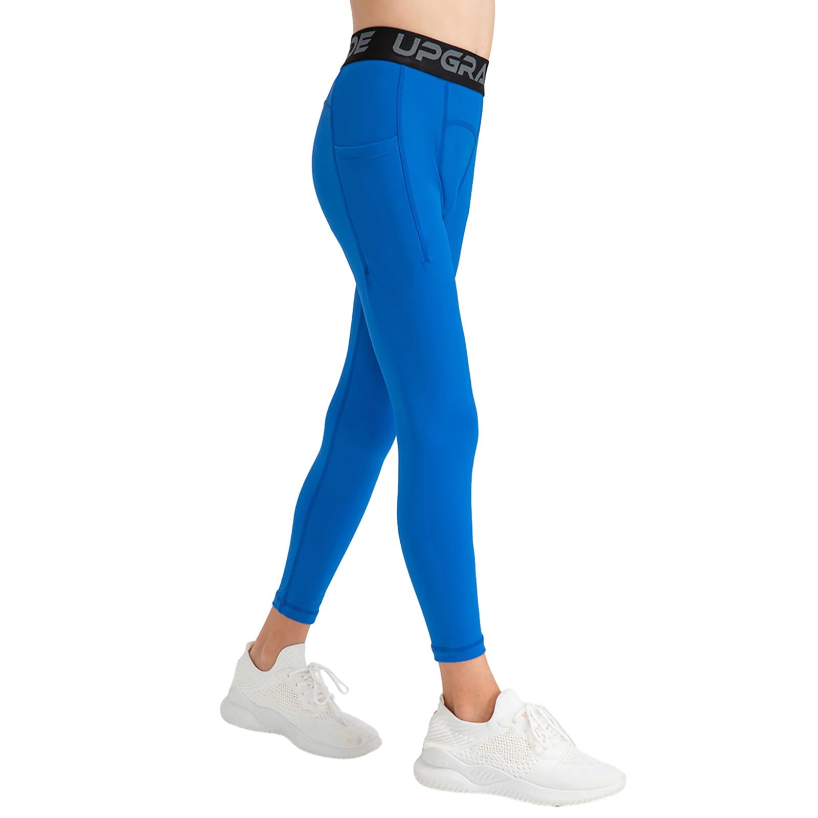 Naiyafly Leggings a compressione per ragazzi con tasche per bambini strato di base sport ad asciugatura rapida collant caldi leggings sportivi atletici leggings da corsa collant pantaloni