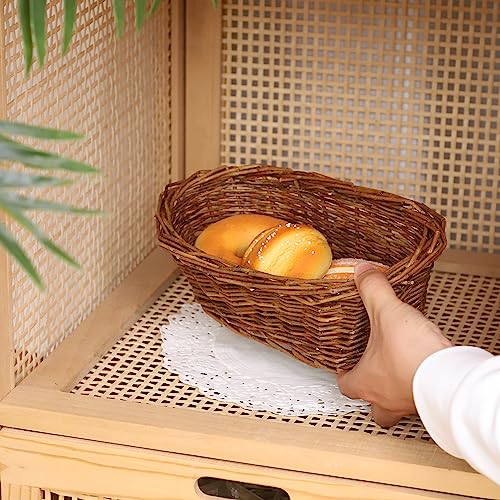 Oval Wicker Storage Basket Home Decor Woven Basket As Serving Tray, Garden Basket Wicker Basket For Food,Snack, Vegetable, Fruit Storage 100% Natural Rattan Basket #TOP6