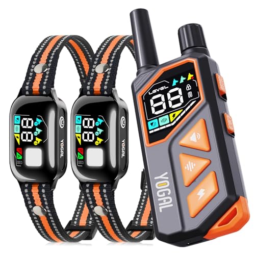 2-in-1 Dog Shock Collar with Remote & Bark Collar - Smart Anti Barking Dog Electric Training Collar with 5 Adjustable Sensitivity & 3300FT for All Breeds IPX7 Waterproof E-Collar for 2 Dogs