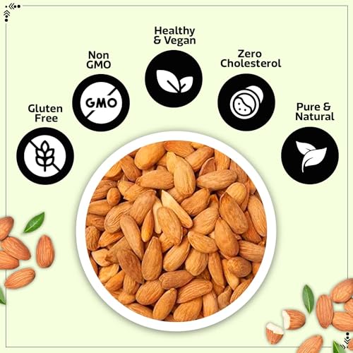 Image of Wonderland Foods 1Kg Premium Gurbandi Almond (Badam) Pouch | Dry Fruits