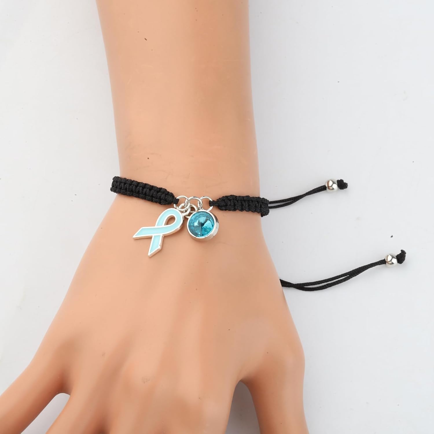 HOLLP Prostate cancer Awareness Braided Rope Bracelet Blue Ribbon Jewels Prostate Cancer Bracelet Cancer Awareness Gift With Card - Image 5