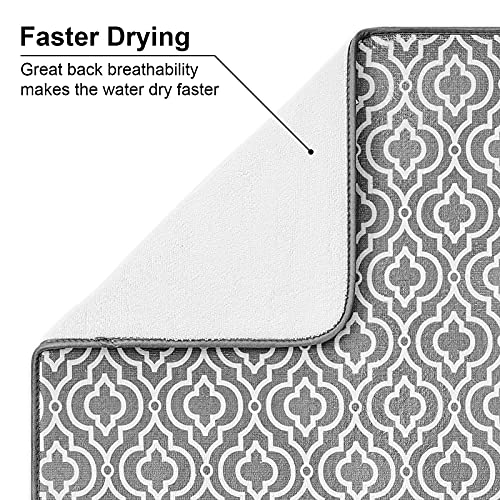 Subekyu 24" X 18" Dish Drying Mat, Dish Mat Drying Kitchen Mat Large, Absorbent Microfiber Dish Drainer/Rack Pads, Xl, Grey, 1Pack #TOP3