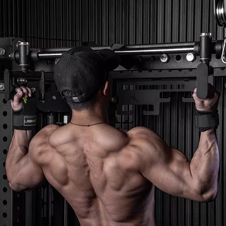 Miniatura 4 de LARA STAR Correas de muñeca de levantamiento de pesas para un máximo agarre de apoyo, correa de elevación para levantamiento de pesas, agarre de