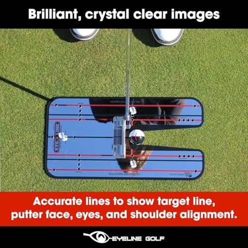 EyeLine Golf Putting Mirror, Alignment Training Aid Used by Tour Pros for Consistent Setup, Check Eyes-Shoulders-Putter Face for Improved Accuracy, Indoor-Outdoor (Classic)