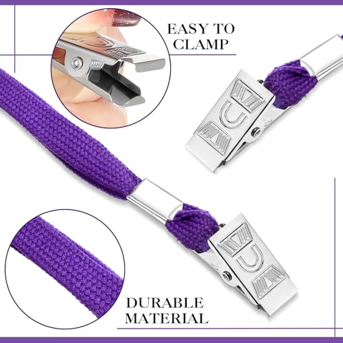 Image of Marspark 50 Sets 4 inchx3 inch Name Badge Holder with Lanyard Bulk, Purple | Waterproof Reusable Plastic with Clip, ID Badges Business School Conference Use, Lanyard Strap for Employees Students Events